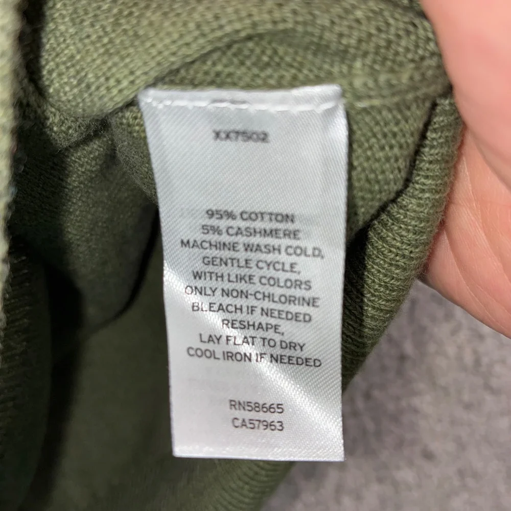 14th & Union Sweater Mens XL Green Cotton Cashmere Crewneck Long Sleeve HOL21